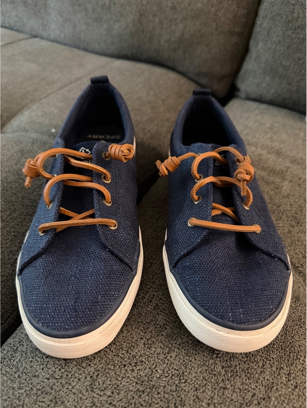 Sperry Pier Wave LTT Women’s Navy Canvas Sneakers Size 9.5 STS88567